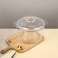 Marmite à soupe en verre borosilicaté haute capacité Offre Spéciale Marmite épaissie résistante aux hautes températures avec couvercle en verre