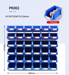 Heavy duty tool parts storage nestable stackable plastic warehouse bins