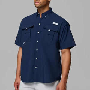 เสื้อเชิ้ตตกปลาปักลายมุกติดกระดุมแบบสแนป สำหรับทำงาน ตกแต่งเลื่อมลายปลา สั่งทำจำนวนมาก ลายพรางดิจิทัล เจาะรูระบายอากาศ ป้องกันแสงยูวี 50  ติดกระดุม คอปก - Product Image 4