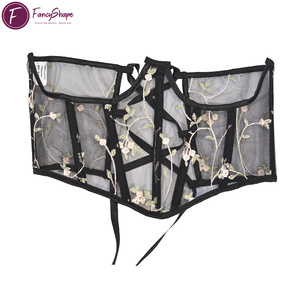 FancyShape Jacquard Corset Ceinture pour Femmes Underbust Désossé À Lacets <span class=keywords><strong>Bustier</strong></span> Waspie Ceinture Renaissance Steampunk <span class=keywords><strong>Pirate</strong></span> Corset - Product Image 5