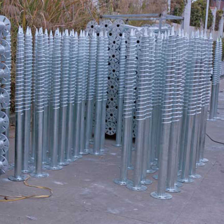 Customized Galvanized Steel Ground Screw Piles for Solar Mounting ...