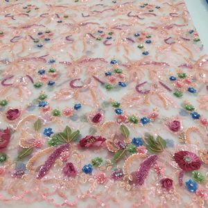 La tela bordada de trabajo con cuentas hecha a mano más vendida para tela de vestido de brida con diseño personalizado de La India - Product Image 3