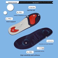 Semelles orthopédiques en TPU avec soutien de la voûte plantaire, inserts en PU découpables pour pieds plats, soulagement de la douleur de la fasciite plantaire, confort toute la journée