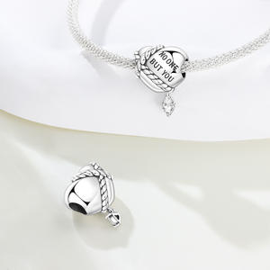 Pulsera de cuentas con cordón en forma de corazón de cobre blanco, un accesorio de joyería/pulsera DIY de alta gama diseñado específicamente para mujeres. - Product Image 5