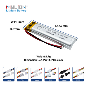 Mylion Mini 3.7V 250MAh <span class=keywords><strong>Lipo</strong></span> Pin Có Thể Sạc Lại 551245 Pouch Lithium Ion Nhỏ 7.4V 11.1V Li Polymer Gói - Product Image 4