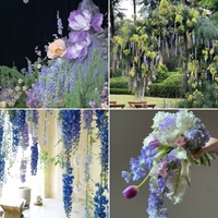Printemps Couleur Violet Réaliste À La Main Soie Fleurs Artificielles 29.53 pouces Faux Floral Mariage Décor À La Maison Matériaux