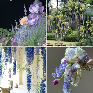 Printemps Couleur Violet Réaliste À La Main Soie Fleurs Artificielles 29.53 pouces Faux Floral Mariage Décor À La Maison Matériaux - Product Image 5