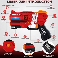 Ensemble de pistolets laser infrarouges EPT pour 2 joueurs avec gilets, lumières LED, effets sonores, jeu de tir intérieur/extérieur, jouet cadeau pour enfants