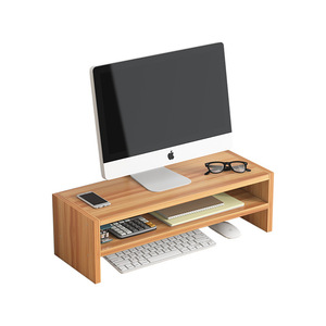 Soporte de Madera para Monitor de Escritorio, Estante de Oficina, Caja de Almacenamiento de 2 Niveles, Tipo Rectangular - Product Image 2