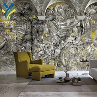 YKVE 1 Personnalisé Imprimé Décoratif Motifs Tissés Jungle Nature Herbe Tissu 3D Murale Papier Peint