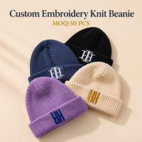 Gorro de Punto Grueso con Puño, Estilo Urbano, Clásico de Invierno, Unisex, con Logotipo Bordado en 3D Personalizado para Deportes