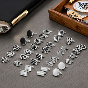 Mancuernillas de Acero Inoxidable Esmaltado para Hombre, Estilo Retro Francé<span class=keywords><strong>s</strong></span>, Color Negro, de Alta Calidad, para Camisa, Regalo de Aniversario de Bodas - Product Image 6