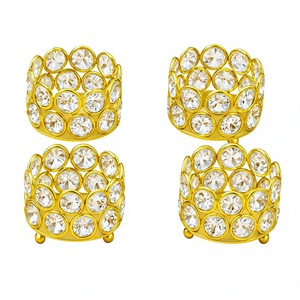 Support de bougie décoratif en cristal pour bougies chauffe-plat, Diya et bougies votives, pour la décoration intérieure, les centres de table de mariage et les décorations de fêtes et festivals - Product Image 1