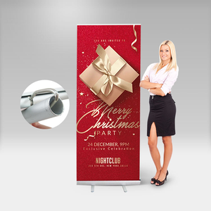 Banner Enrollable de Aluminio y PVC/Vinilo, Impreso, Personalizable en Color, Portátil, Ajustable, Fácil de Montar, Esencial para Ferias Comerciales - Product Image 1