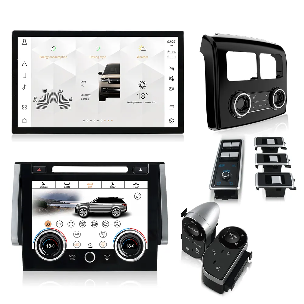 Kit de multimídia automotivo android 13.3, android, eletrônico, para land range rover vogue, esportes, ar condicionado, tela de navegação gps, conjuntos