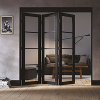 Porte pliante extérieure en aluminium à double vitrage trempé, design moderne personnalisable, étanche, pour hôtel, entrée extérieure