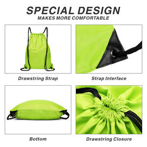 Sac à provisions en polyester à motifs de lettres avec logo personnalisé écologique de l'usine du Vietnam multicolore pliable jaune moyen - Product Image 4