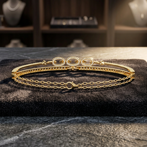 Fabulous 18K Solid <b>Gold</b> Lab Grown Diamond Round Brilliant Cut Women's Bracelet & <b>Bangle</b> Luxurious Jewelry Accessory - Product Image 3