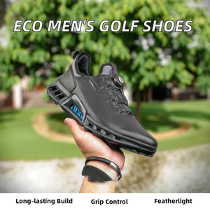 รองเท้ากอล์ฟลำลองแนวสปอร์ตของผู้ชาย Eco หนังแท้ไม่ลื่นฝาปิดแบบผูกเชือกสำหรับเล่นกีฬาแบบผูกเชือกน้ำหนักเบาสไตล์เดินทำจาก TPU เนื้อนิ่ม - Product Image 3