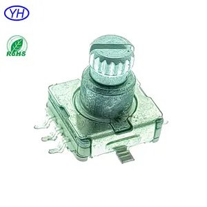 11mm Trục kim loại SMD phiên bản 20 bộ mã hóa quay xung với công tắc đẩy màng Carbon chiết áp vật liệu điện trở