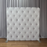 Support de tube en aluminium réutilisable, toile de fond en tissu cuir blanc, mur d'affichage en tissu pour salon professionnel et événement d'entreprise