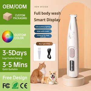 OEM/ODM vente en gros de tondeuses de toilettage électriques personnalisées à faible bruit portables rechargeables à lumière LED pour chat pour <span class=keywords><strong>tondeuse</strong></span> à poils de pattes de <span class=keywords><strong>chien</strong></span> - Product Image 1