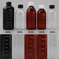 Bouteille de 250 ml en PET avec bouchon à vis, échelle graduée, conteneur vide pour suppléments liquides, vente en gros