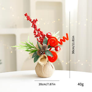 Nouvelles décorations de mini-sapins de Noël, plantes artificielles en pot, arrangement de scène en métal pour fêtes de fin d'année, décorations de bureau - Product Image 6
