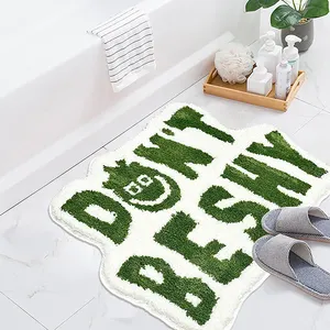 Factory Sale Fluffy Water Absorbent Non Slip Tufted Shower Mats Custom Shape Microfiber Bath Mat