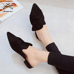 <span class=keywords><strong>Mules</strong></span> à nœuds pour femmes, nouvelles chaussures d'été plates, sandales décontractées à bout pointu, - Product Image 4