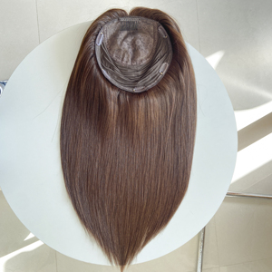 Listo para Enviar, Topper de Cabello Humano Europeo de Color Castaño Oscuro, Doble Trama, Alta Densidad, 9x9 Pulgadas, para Mujeres con Pérdida de Cabello - Product Image 1