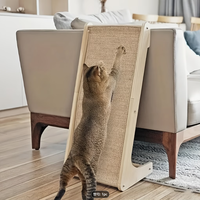 Grattoir à ongles pour chat en bois massif et sisal, en forme de L vertical, résistant à l'usure et sans dispersion de débris, outil de grattage des ongles pour chat, anti-rayures