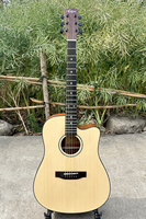 Aiersi Hot Selling Wholesale Price 41 Inch String Instrument Cutaway Spruce Mahogany Body Dreadnought OMBody Acoustic Guitar