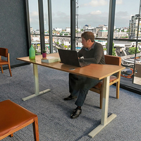 Table de bureau électrique réglable en hauteur de haute qualité en bambou, bureau debout, plateau de bureau relevable Ecomax