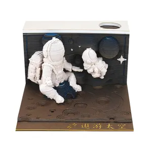 3D笔记纸模型激光切割记事本家居装饰记事本宇航员工艺品玩具成人礼品收藏纸工艺