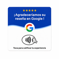 Carte NFC personnalisée espagnole pour avis Google, autocollant de table programmable en acrylique pour avis sur les réseaux sociaux des entreprises, carte de révision tactile