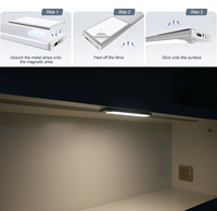 Lampe LED Intelligente Ultra-Mince Rechargeable à Détecteur de Mouvement PIR pour Armoire, Éclairage Sans Fil Sous Comptoir, Lampe de Nuit pour Cuisine