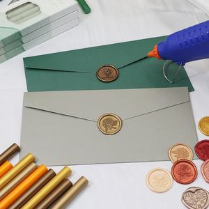 Bâton de cire de laque de feu de couleur 5 pièces en boîte de cire de sceau en résine avec verre délicat 5 pièces par boîte colorée - Product Image 4