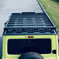 Barre transversale en alliage d'aluminium, porte-bagages de toit de voiture de couleur noire avec lumière Led pour accessoires Jimny 4x4