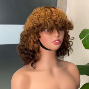 Perruque à franges en cheveux humains vierges à 100 %, 200 grammes, SDD, Water Wave, Super Double Drawn, style bob - Product Image 3