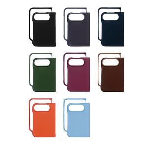 Coque <span class=keywords><strong>de</strong></span> téléphone portable en cuir PC avec autocollant anti-choc pour Iphone Duo 18 Fold 2-en-1, protection arrière avec boîte d'emballage - Product Image 1