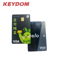 Carte de crédit RFID Keydom avec logo personnalisé, 13,56 MHz, design étanche, carte de crédit d'entreprise de luxe avec numéros en relief