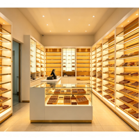 Vitrine de présentation haut de gamme personnalisée, écologique et facile à nettoyer pour cigares et tabac, mobilier de magasin de tabac, présentoir complet pour magasin, OEM ODM