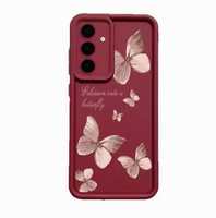 Coque de téléphone en TPU souple avec motif papillon doré pour Samsung Galaxy A55 A54 A15 A56 A16 A35 A53 A25 5G S25 S24 .. Ultra Plus S23 FE