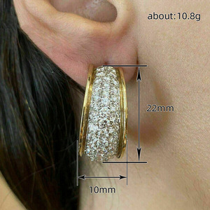 Eleganti Orecchini a Cerchio con Pavé per Donne, Gioielli di Lusso alla Moda - Product Image 3