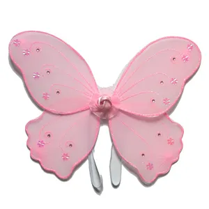 На заказ 17 дюймов блестящие сказочные крылья костюм принцессы бабочки крылья для детей наряжаться день рождения Хэллоуин платье