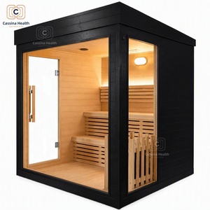Sauna extérieur <span class=keywords><strong>Cassina</strong></span> Health Black Cube en bois de pruche massif, sauna moderne pour jardin, directement de l'usine - Product Image 3