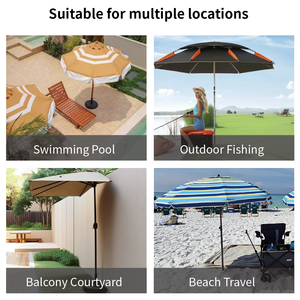 Parasols de luxe de fabricant extérieur de poteau en bois de mode de <span class=keywords><strong>2022</strong></span> 8ft avec franges parapluies de plage de toile de grands glands personnalisés - Product Image 6