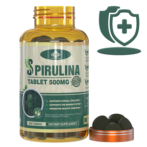 Tablet Spirulina Nabati 500mg dengan Klorofil, Dukungan Nutrisi Protein untuk Penggunaan Dewasa Umum - Product Image 1