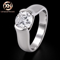 Bague solitaire en or 14 carats avec diamant de laboratoire taille ronde, bande sculptée, bijou de mariage unisexe, cadeau, certificat IGI